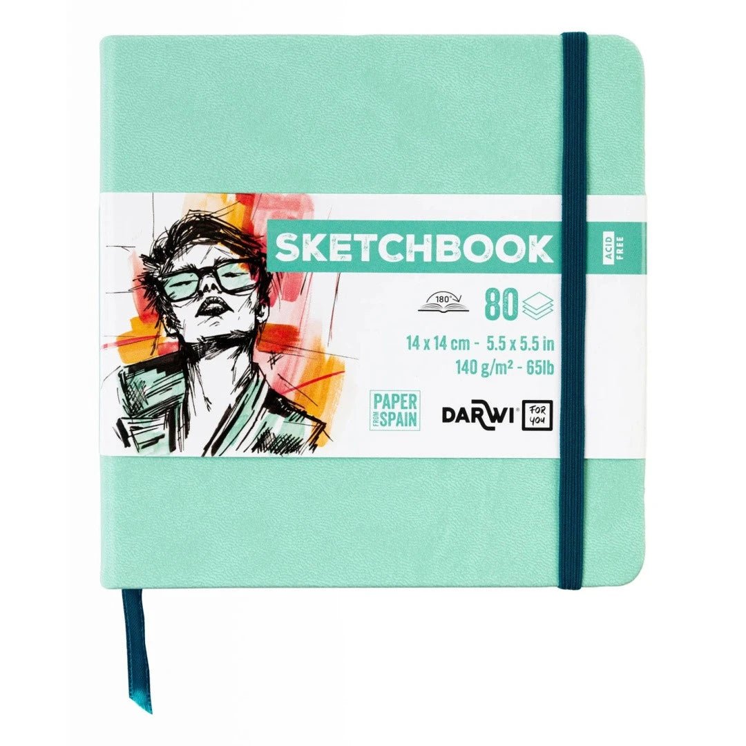 Carnet DARWI For You Sketchbook - 14 x 14 - Uni - Vert d'eau - 5411711466712