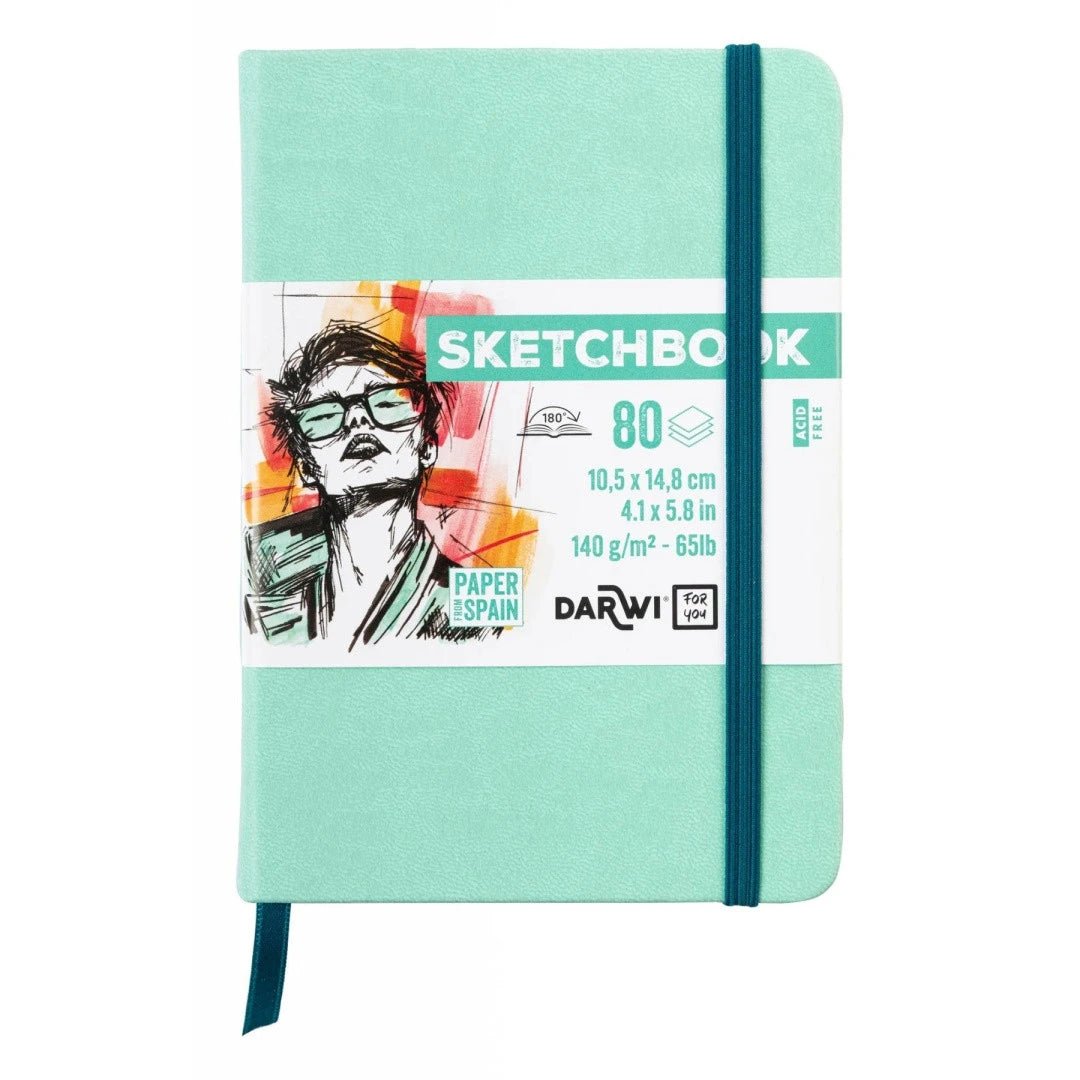 Carnet DARWI For You Sketchbook - A6 - Uni - Vert d'eau - 5411711466620