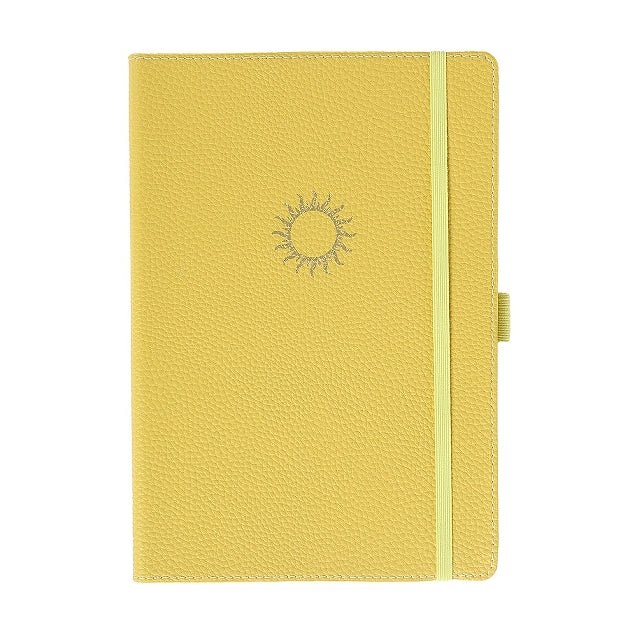 Carnet en cuir végétal ARTEBENE Majoie - A5 - Pointillé - Jaune - 144p - 4035461333769