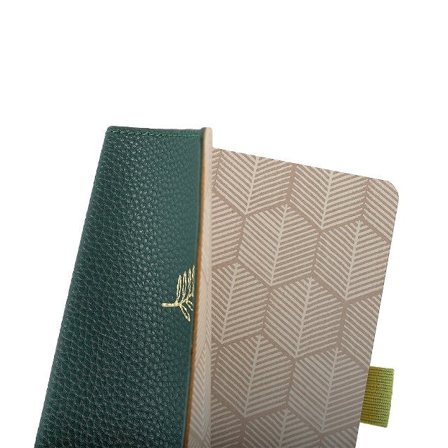 Carnet en cuir végétal ARTEBENE Majoie - A6 - Ligné - Vert sapin - 144p - 4035461339860