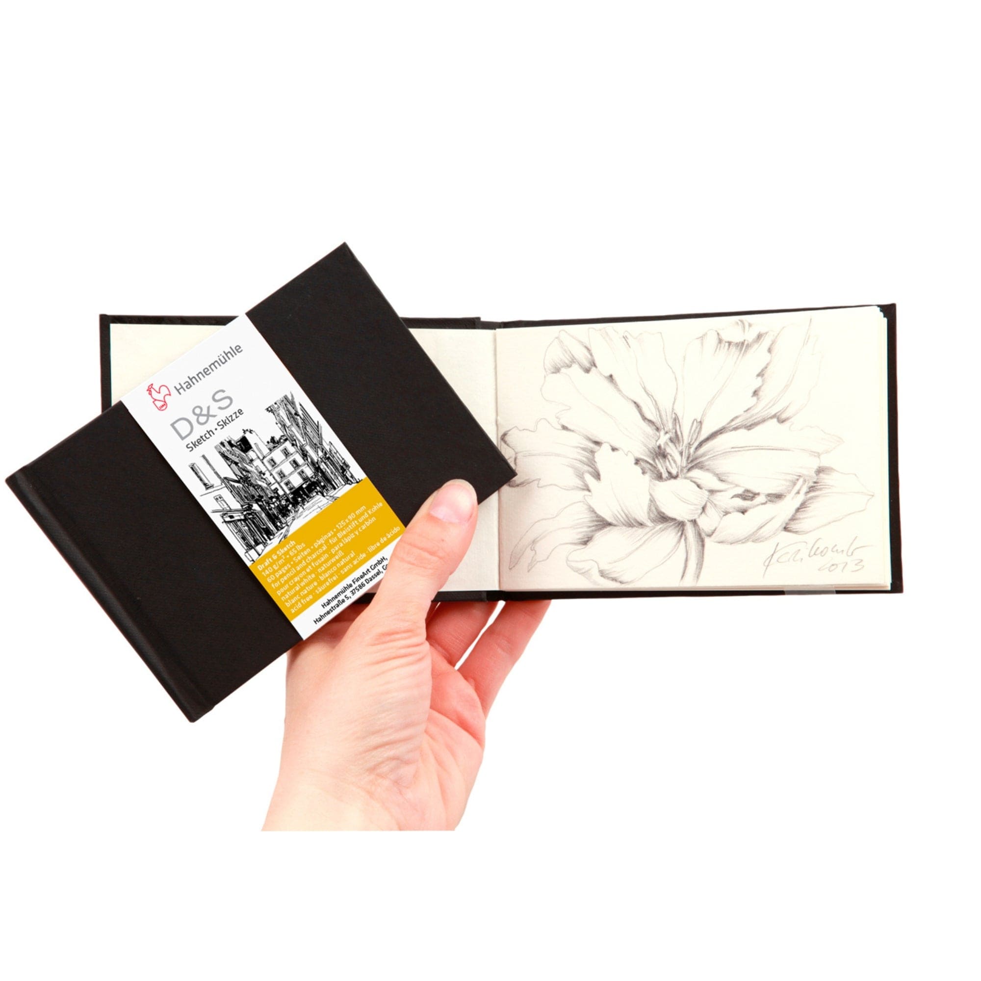 Carnet HAHNEMÜHLE Sketchbook D&S - 9 x 12.5 cm - Uni - Noir - 4011367095581
