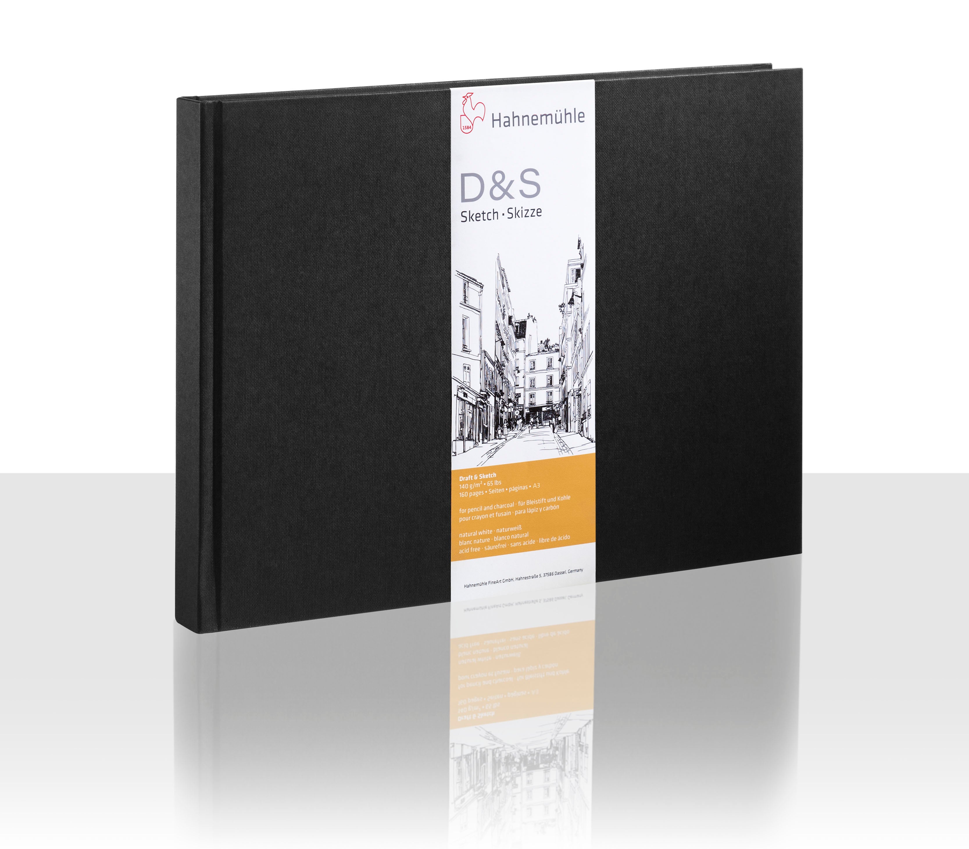 Carnet HAHNEMÜHLE Sketchbook D&S - A3 Paysage - Uni - Noir - 4011367282004