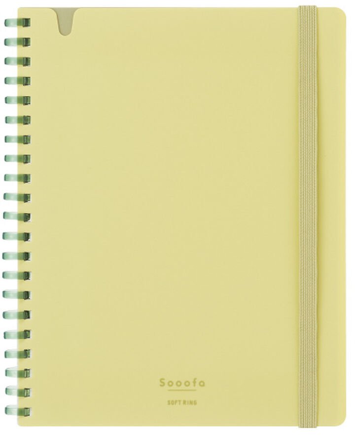 Carnet KOKUYO Soft Ring Sooofa - B6 - Softcover - Quadrillé - Yellow - 4901480367545