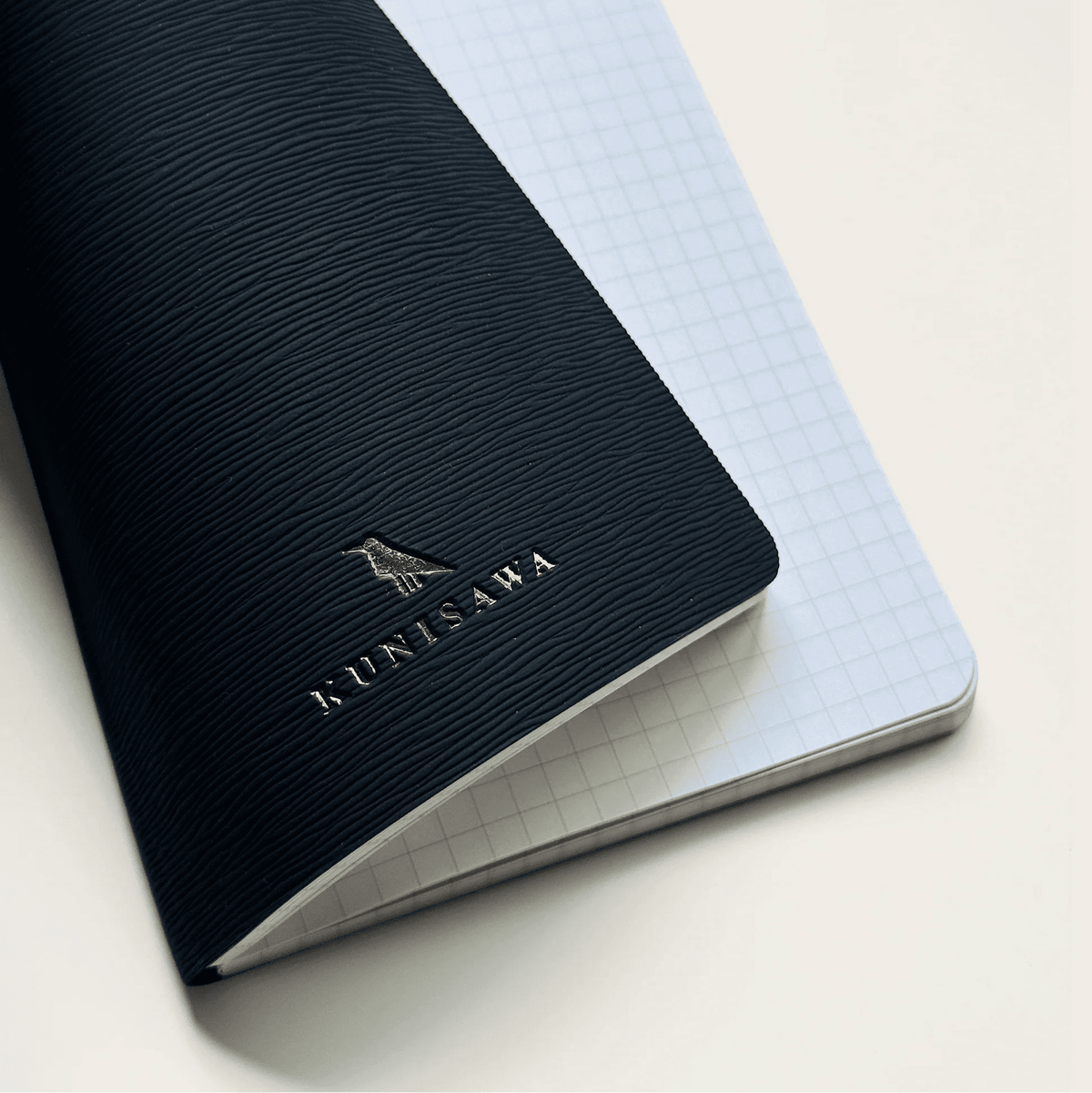 Carnet KUNISAWA Find Flex Note - 11 x 21 cm - Softcover - Quadrillé - Turkish Blue - 