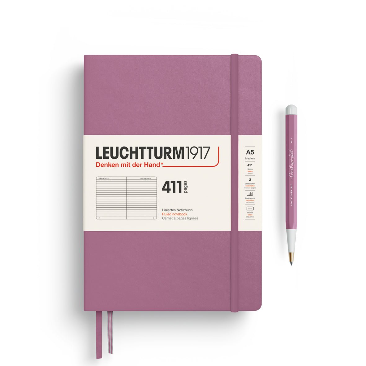 Carnet LEUCHTTURM1917 411 - A5 - Hardcover - Ligné - Dusty Rose - 