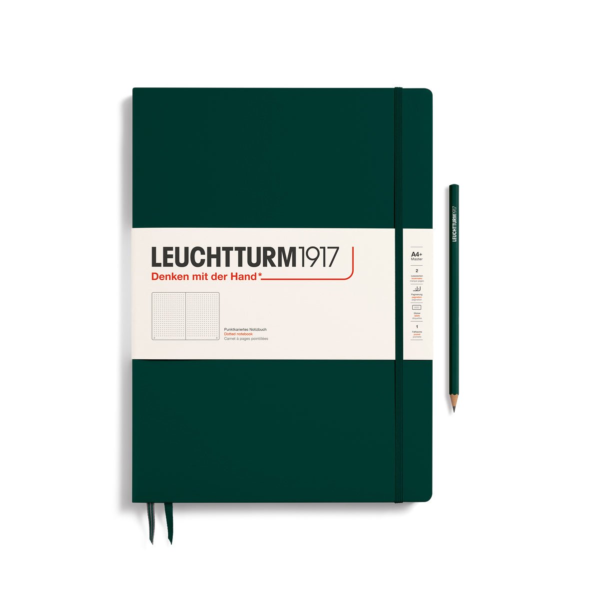 Carnet LEUCHTTURM1917 Classic - A4+ Slim - Hardcover - Pointillé - Forest Green - 
