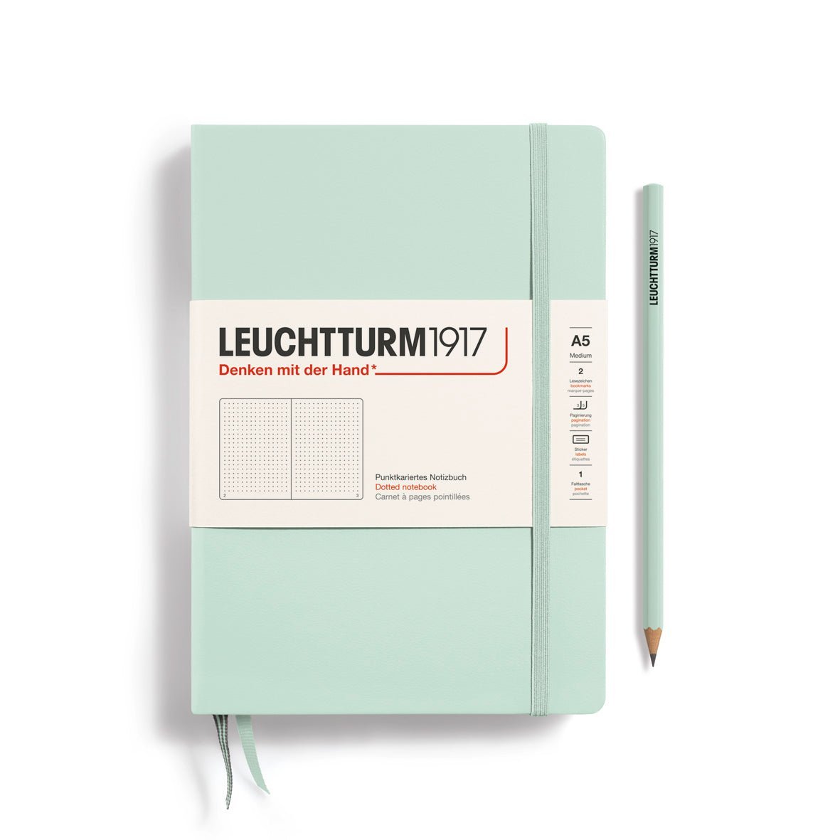 Carnet LEUCHTTURM1917 Classic - A5 - Hardcover - Pointillé - Mint Green - 4004117625978