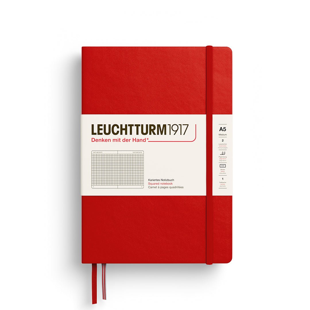 Carnet LEUCHTTURM1917 Classic - A5 - Hardcover - Quadrillé - Cherry - 