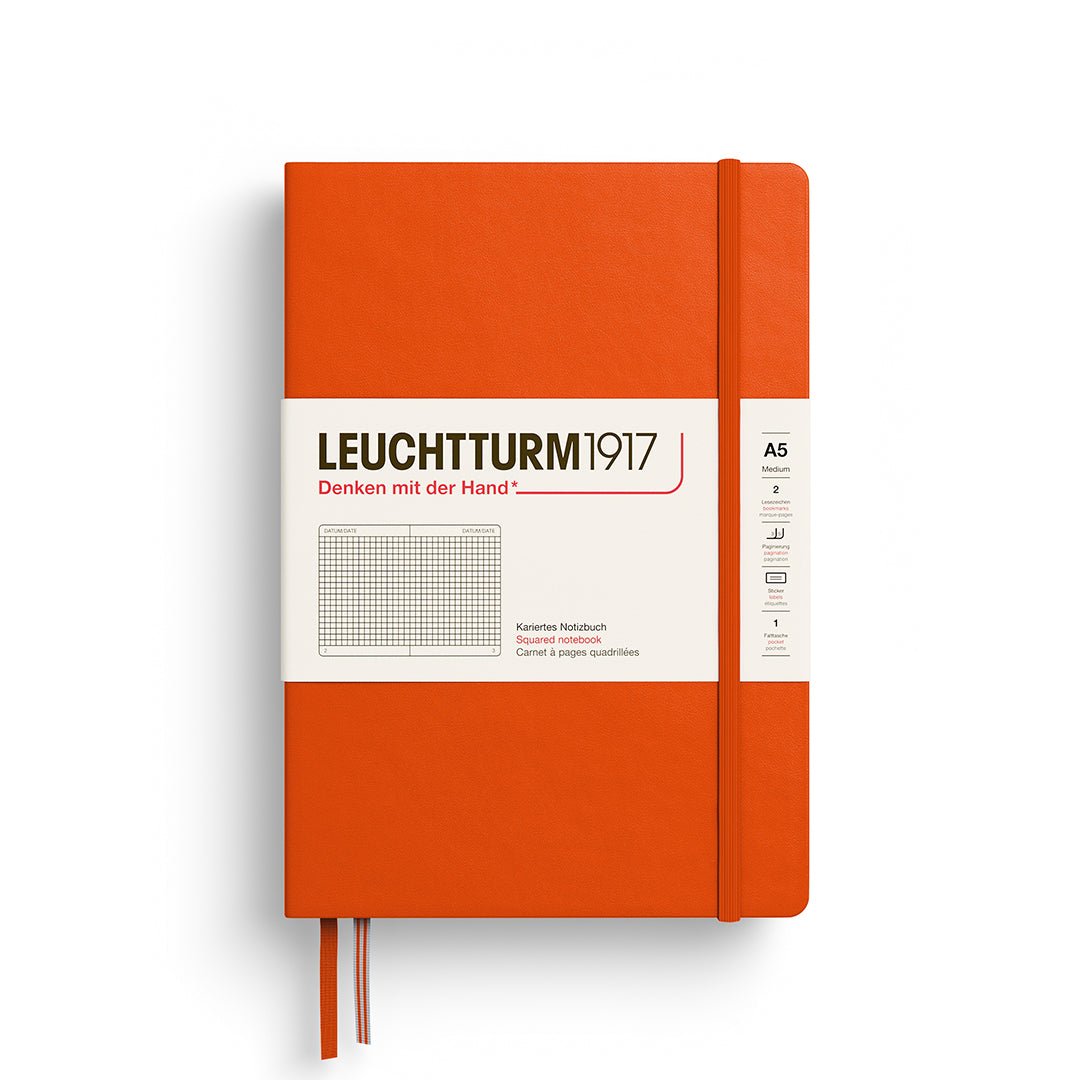 Carnet LEUCHTTURM1917 Classic - A5 - Hardcover - Quadrillé - Pumpkin - 