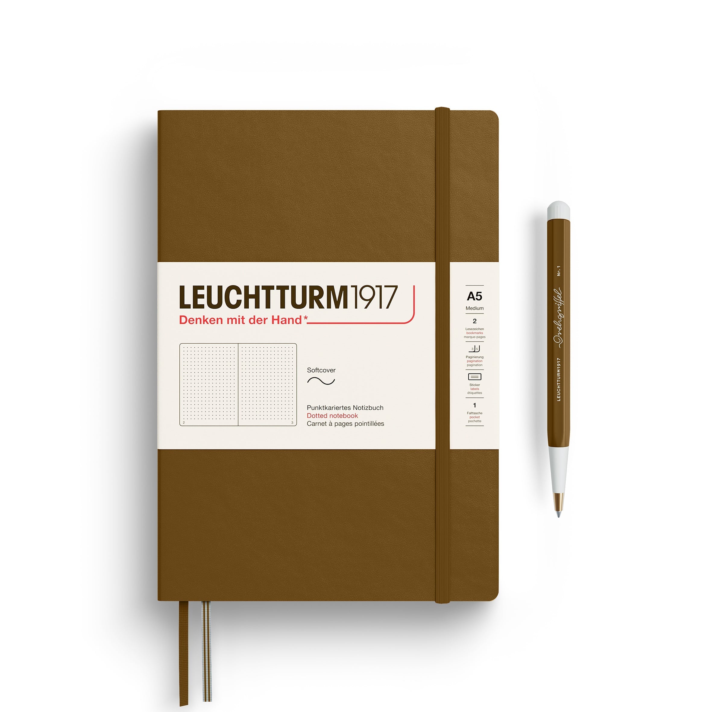 Carnet LEUCHTTURM1917 Classic - A5 - Softcover - Pointillé - Spice Brown - 4004117661495