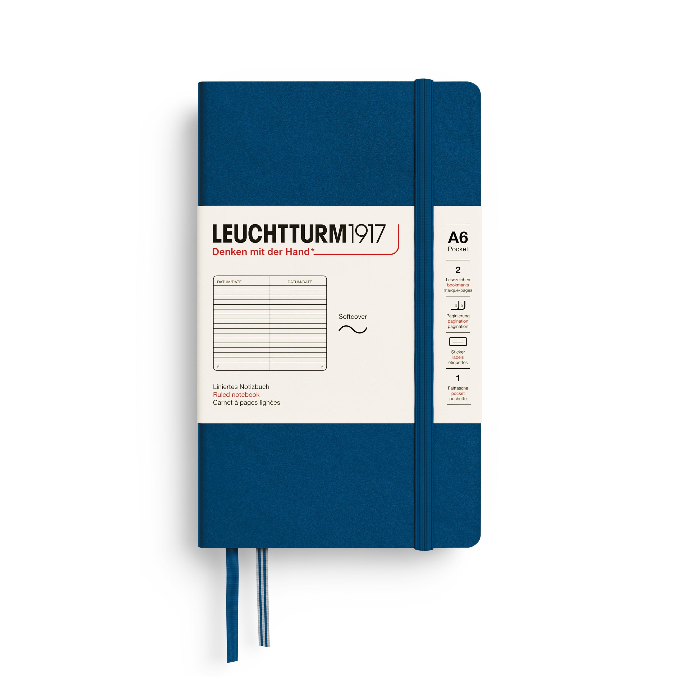 Carnet LEUCHTTURM1917 Classic - A6 - Softcover - Ligné - Indigo - 