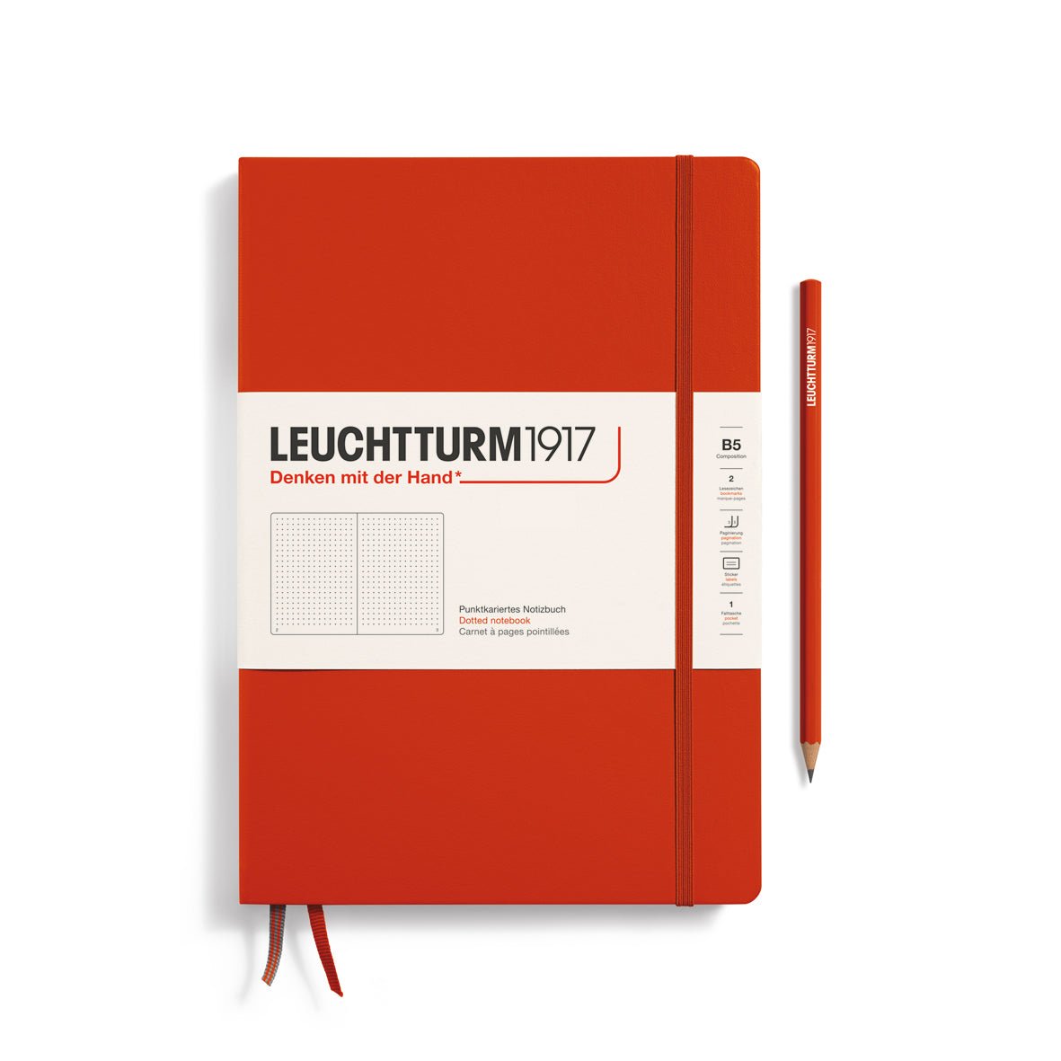 Carnet LEUCHTTURM1917 Classic - B5 - Hardcover - Pointillé - Fox Red - 