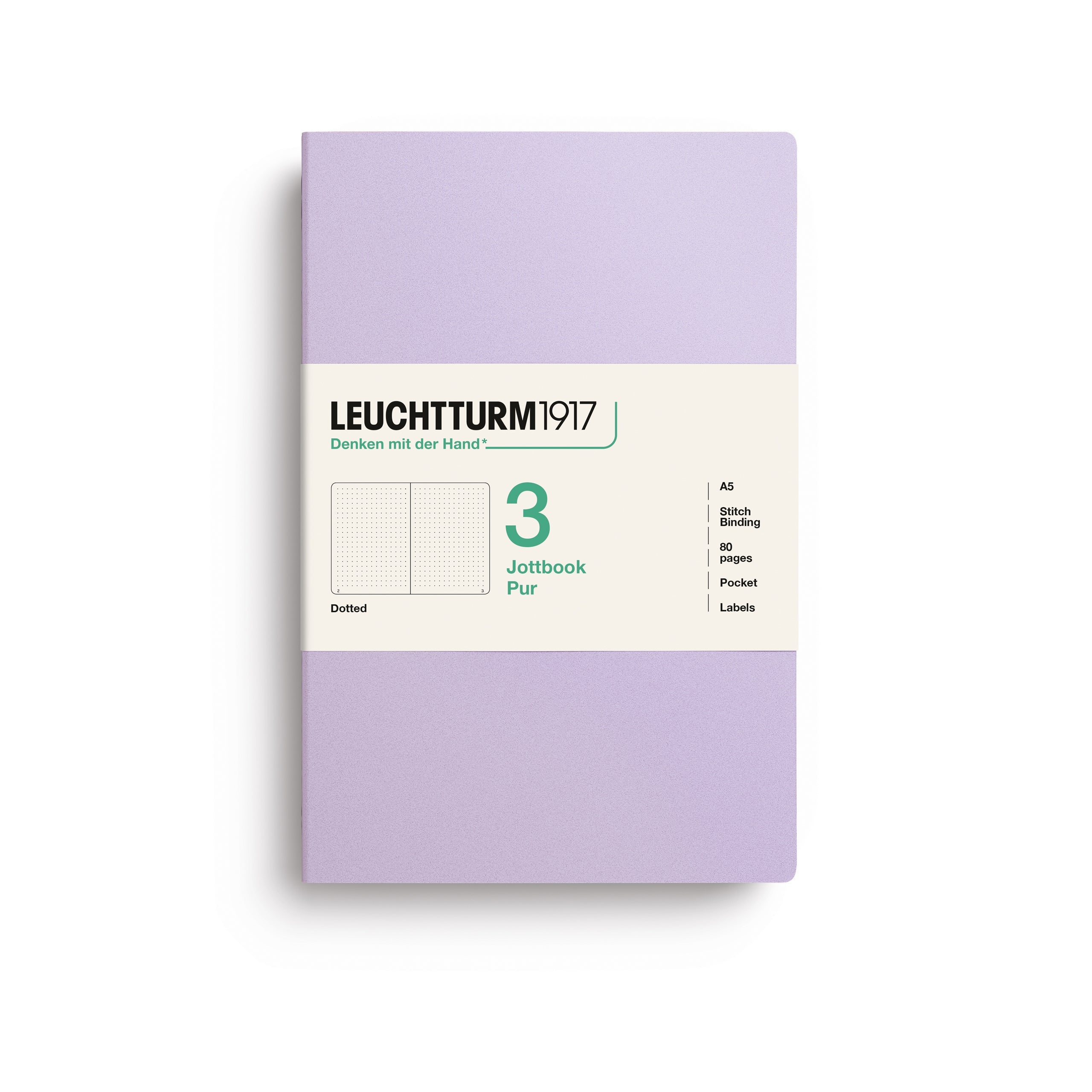 Carnet LEUCHTTURM1917 Jottbook Pur - A5 - Softcover - Pointillé - Lilac - 4070292006239