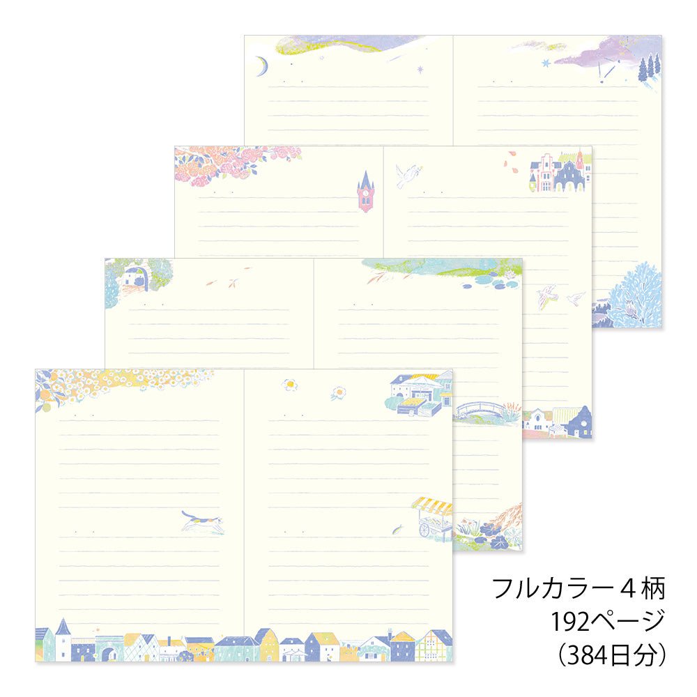 Carnet MIDORI 1 Year Diary Journal - B6 - Village Onirique - 4902805127080