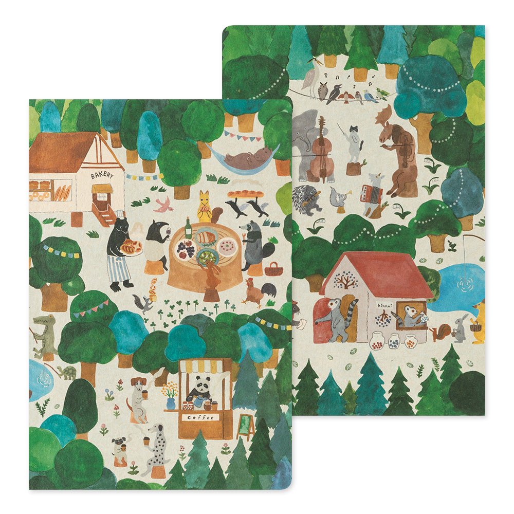 Carnet MIDORI Notebook Yuru Log - B6 - Pointillé - Animaux de la Forêt - 