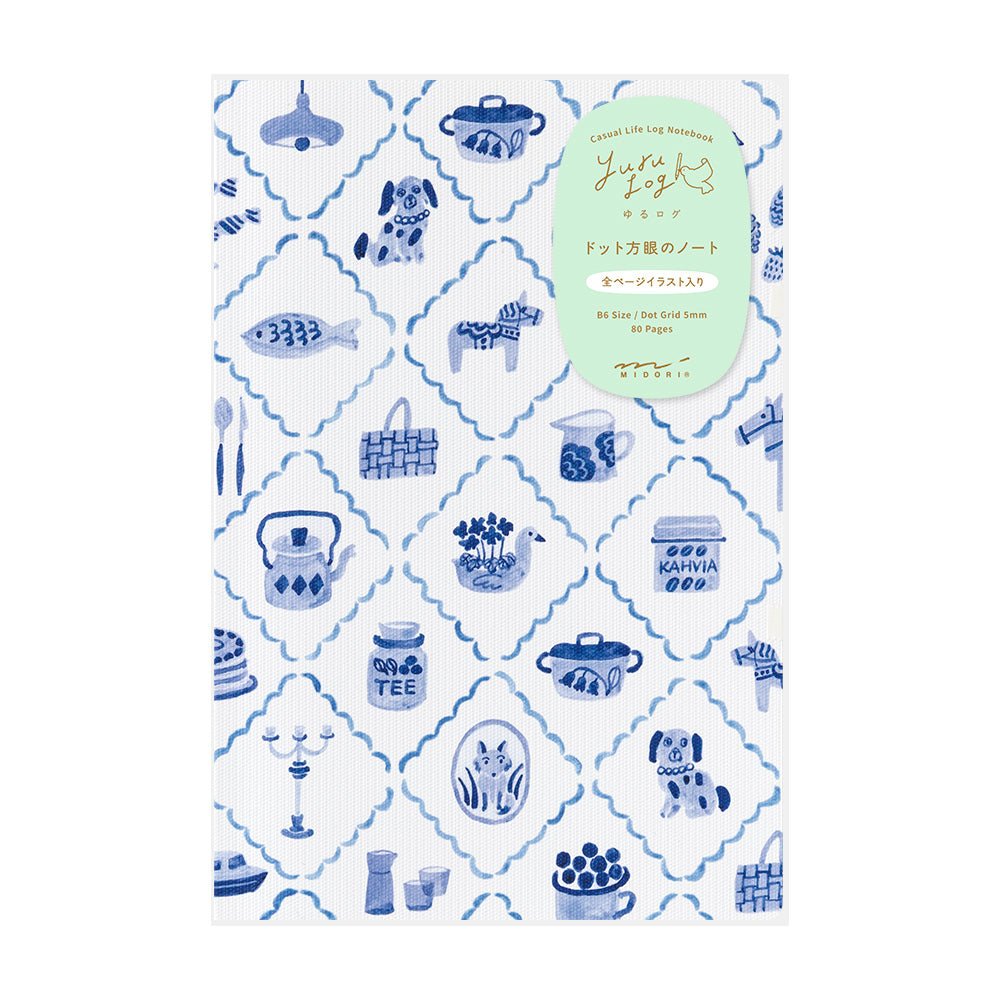 Carnet MIDORI Notebook Yuru Log - B6 - Pointillé - Bleu Nordique - 