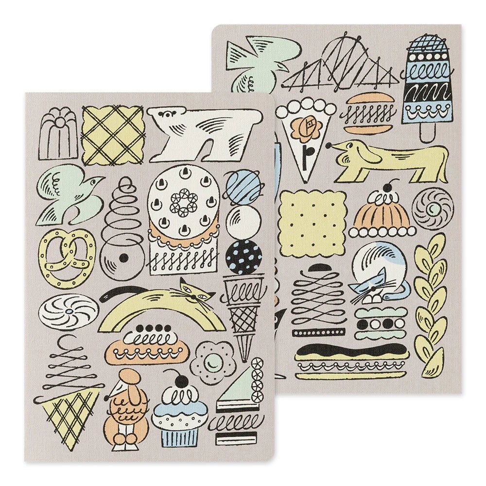 Carnet MIDORI Notebook Yuru Log - B6 - Pointillé - Gourmandises & Animaux - 