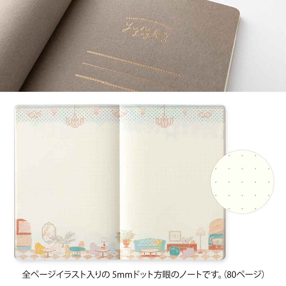 Carnet MIDORI Notebook Yuru Log - B6 - Pointillé - Voyage - 