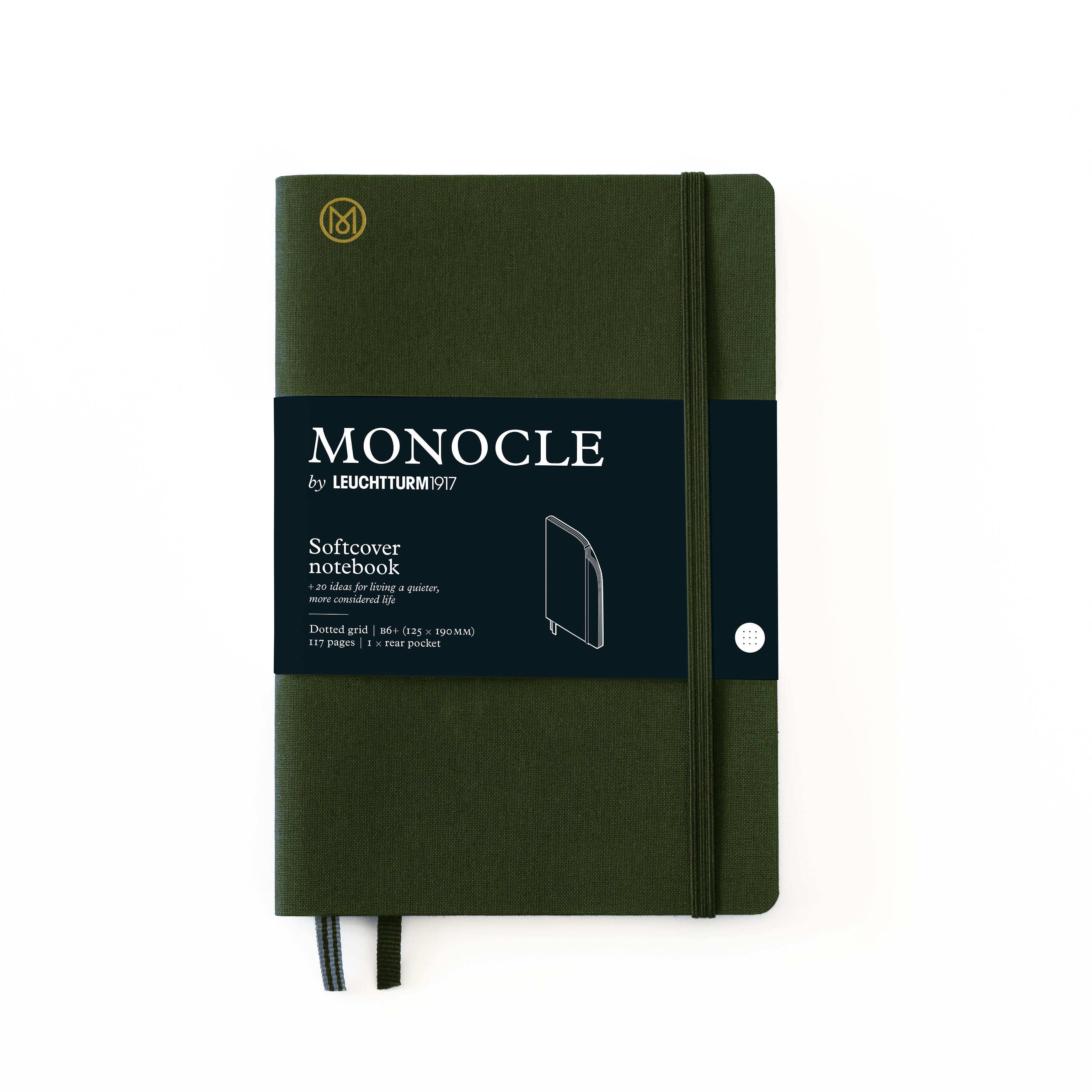 Carnet Monocle by LEUCHTTURM1917 - B6+ - Softcover - Pointillé - Olive - 