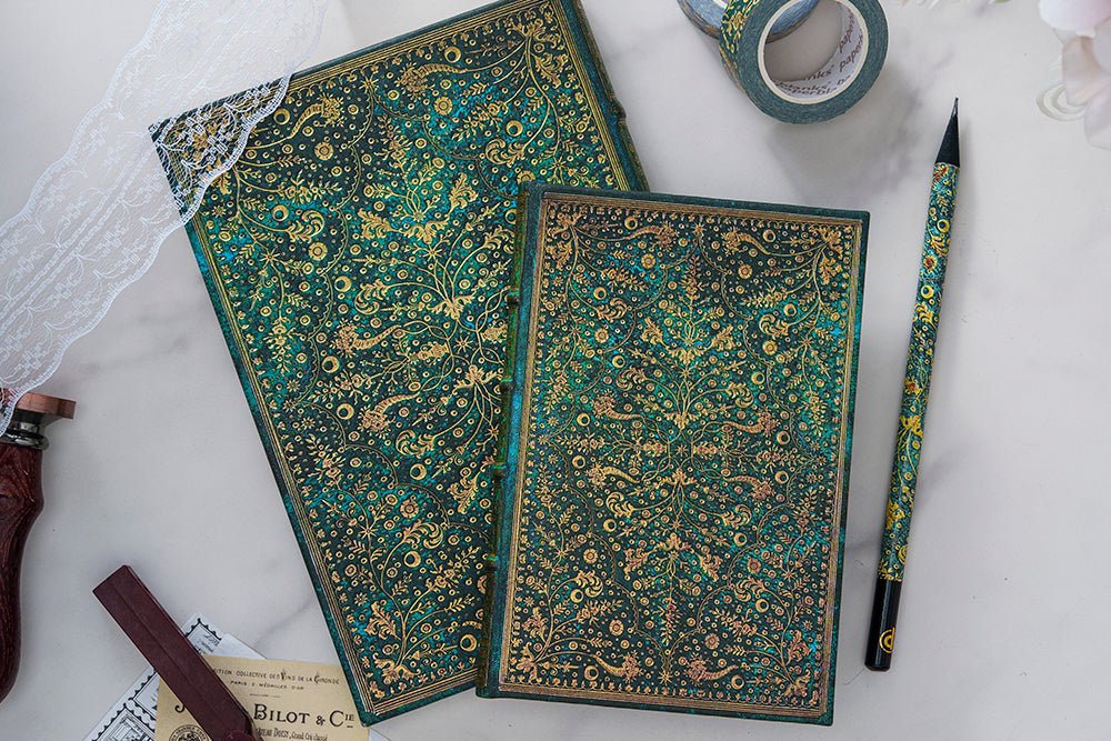 Carnet PAPERBLANKS Fleur d'Émeraude - Grand - Hardcover - Ligné - 240p - 9780349713113