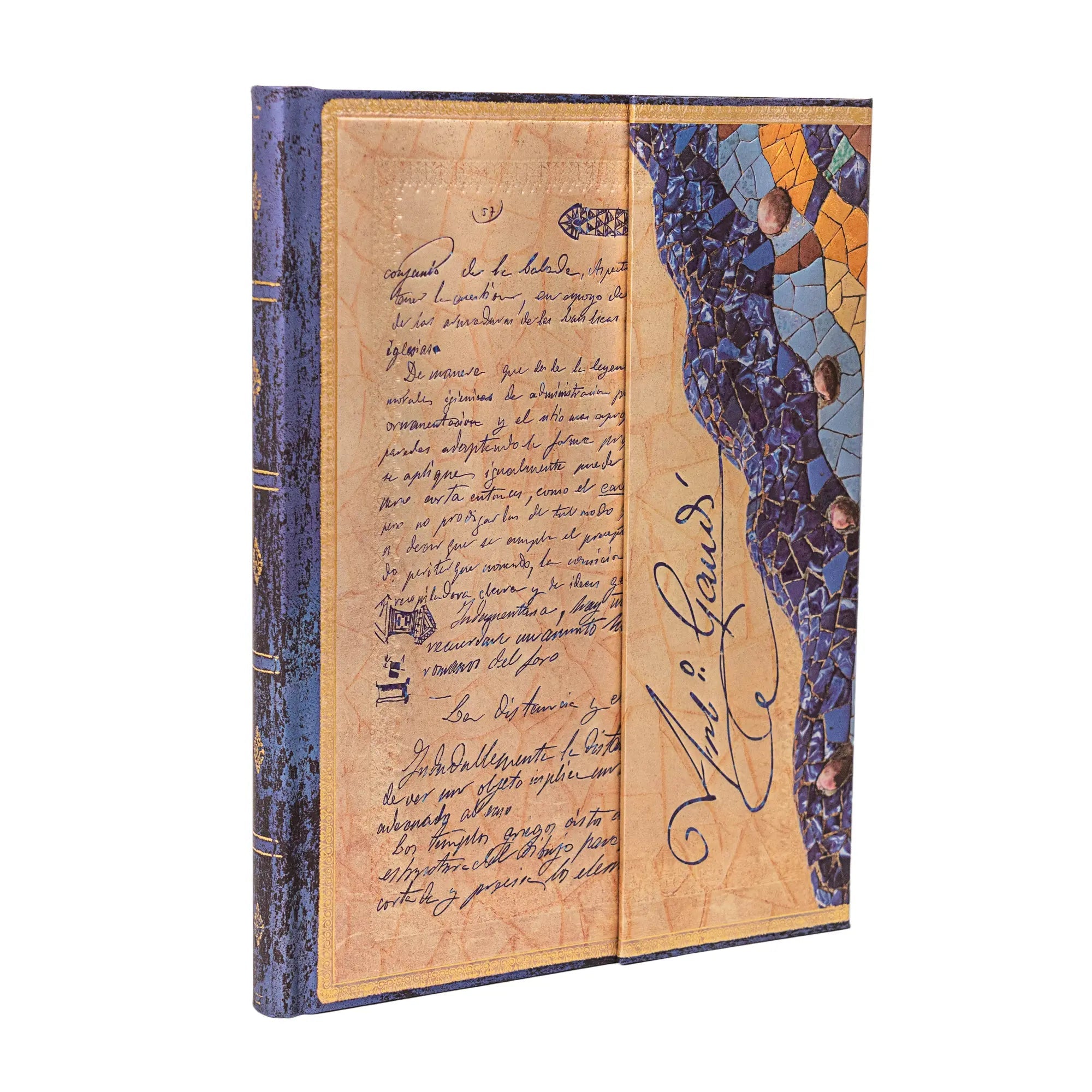 Carnet PAPERBLANKS Gaudi, Le Manuscrit de Reus - Ultra Rigide 144p - Ligné - Illustré - 9781439797785