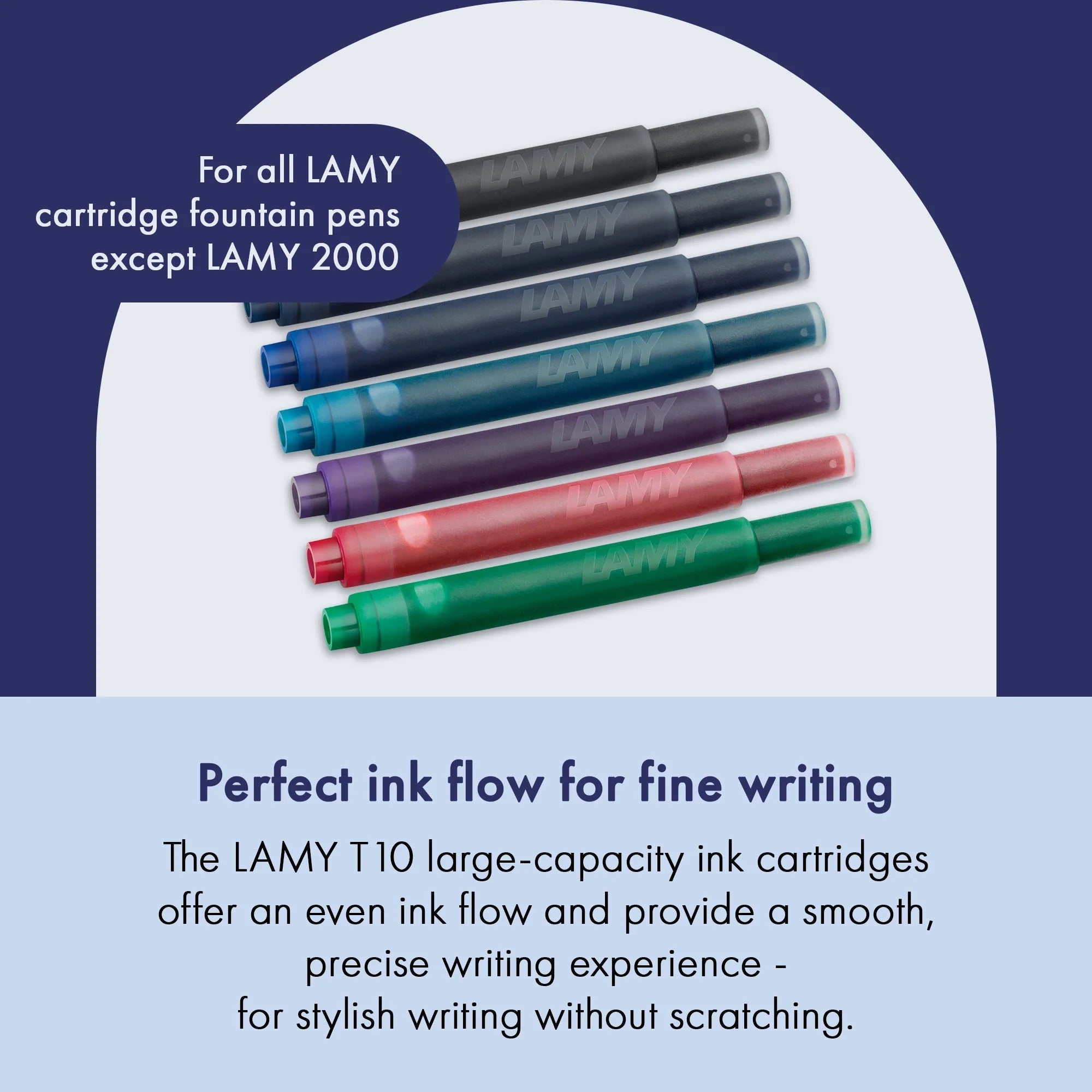 Cartouches d'encre LAMY T10 - Bleu Effaçable - Bleu effaçable x1 - 4014519020776