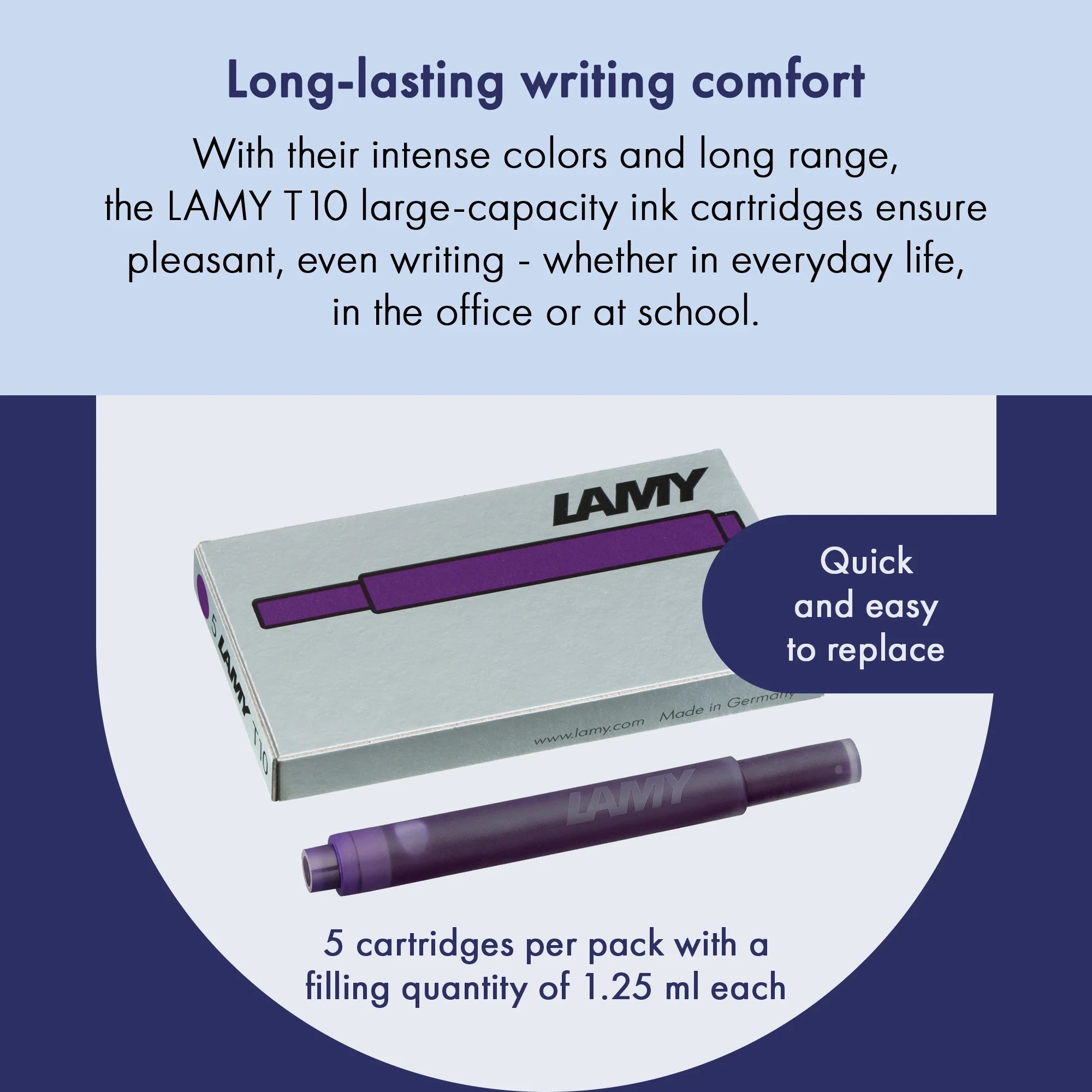 Cartouches d'encre LAMY T10 - Violet - 4014519057833
