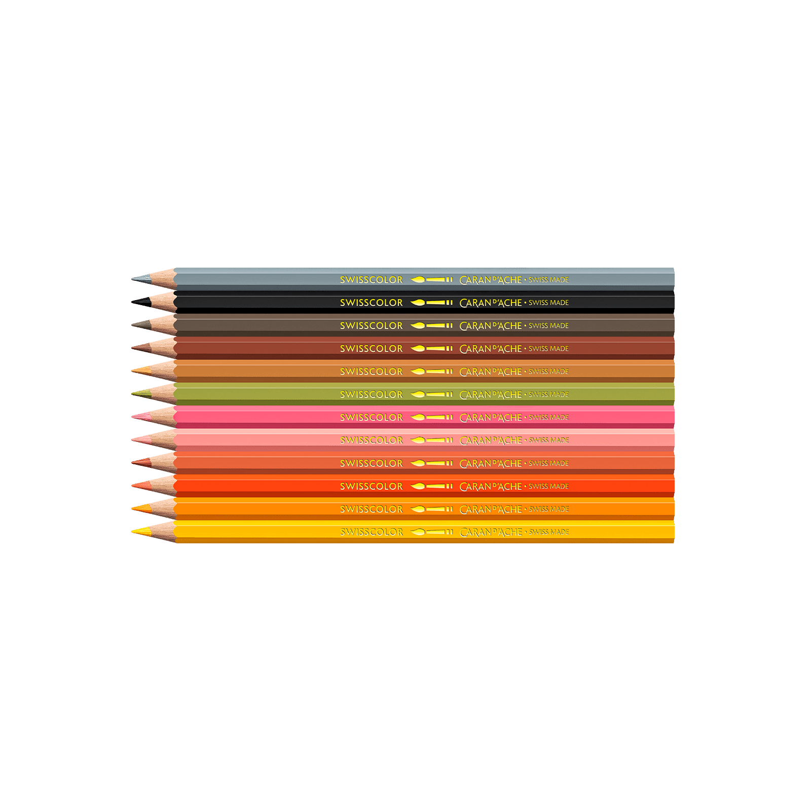 Crayons de couleur aquarellables SWISSCOLOR Aquarelle - Set 12 couleurs Kawaii Cute Animals - CARAN D'ACHE - 7630002364867