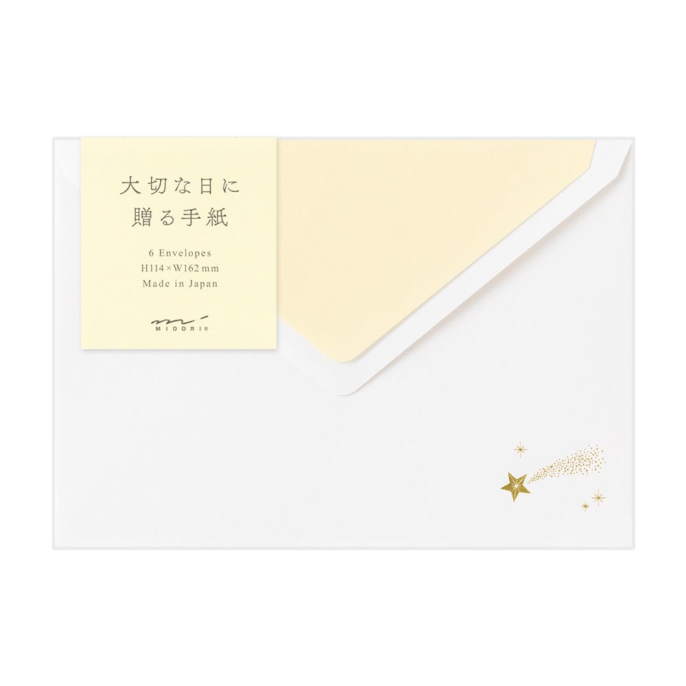 Enveloppes MIDORI Étoiles Précieuses - 16.2 x 11.4 cm - Illustré - 