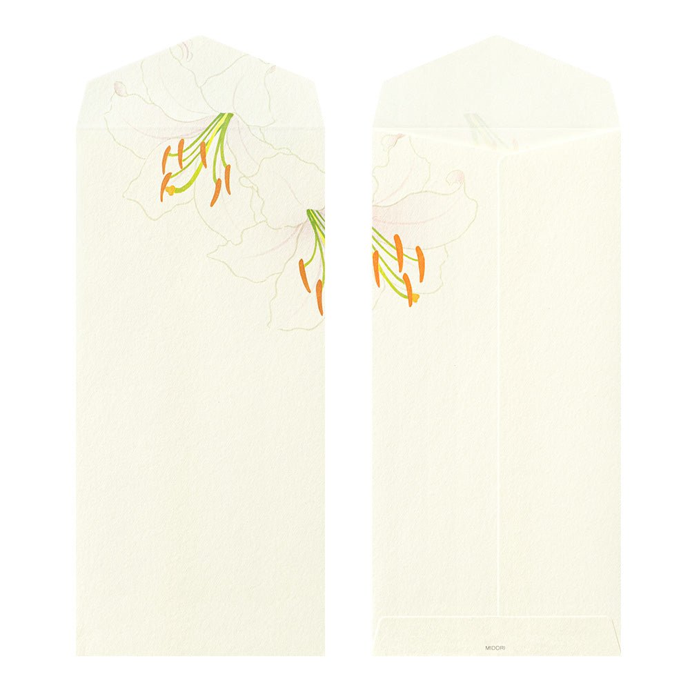 Enveloppes MIDORI Fleurs d'Été - 18.8 x 9 cm - Illustré - 4902805871341