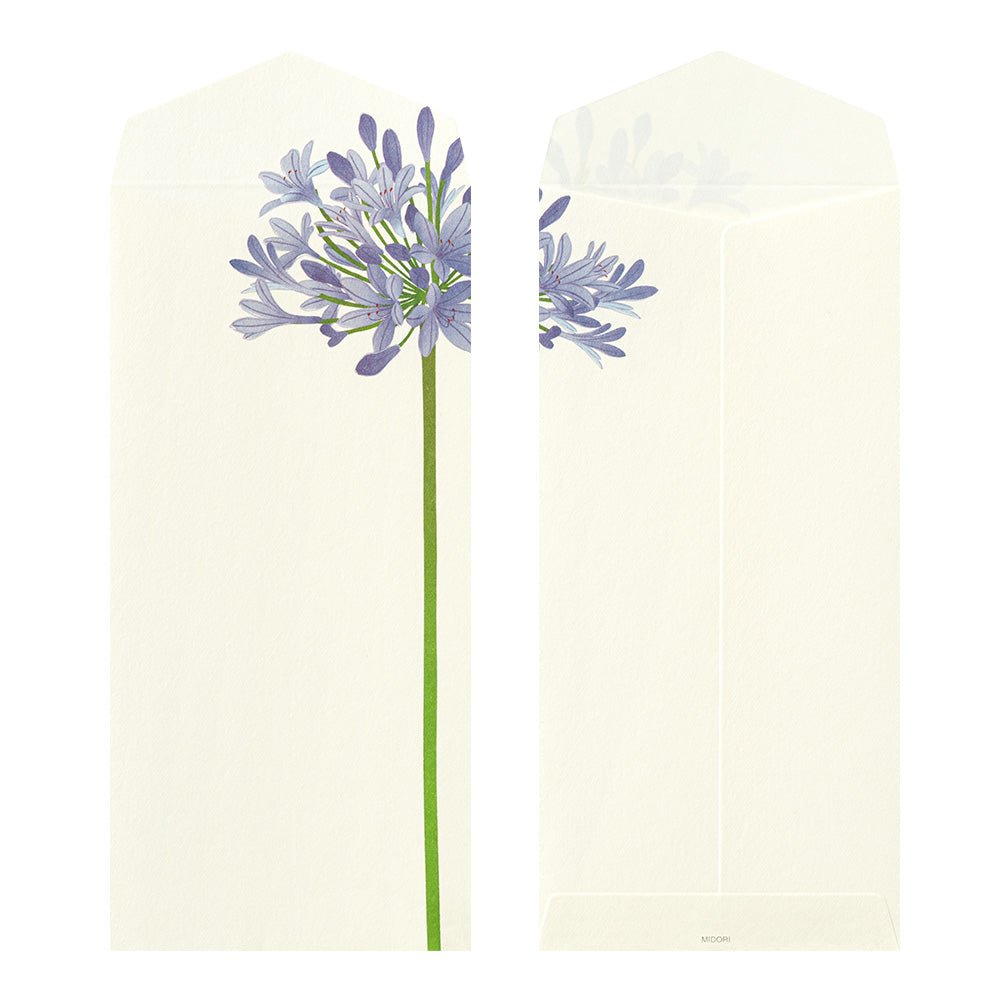 Enveloppes MIDORI Fleurs d'Été - 18.8 x 9 cm - Illustré - 4902805871341