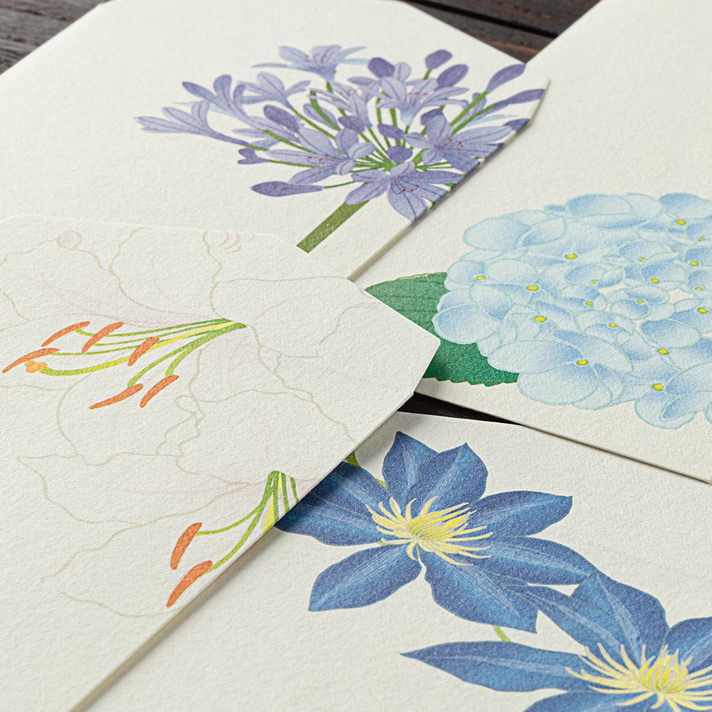 Enveloppes MIDORI Fleurs d'Été - 18.8 x 9 cm - Illustré - 4902805871341