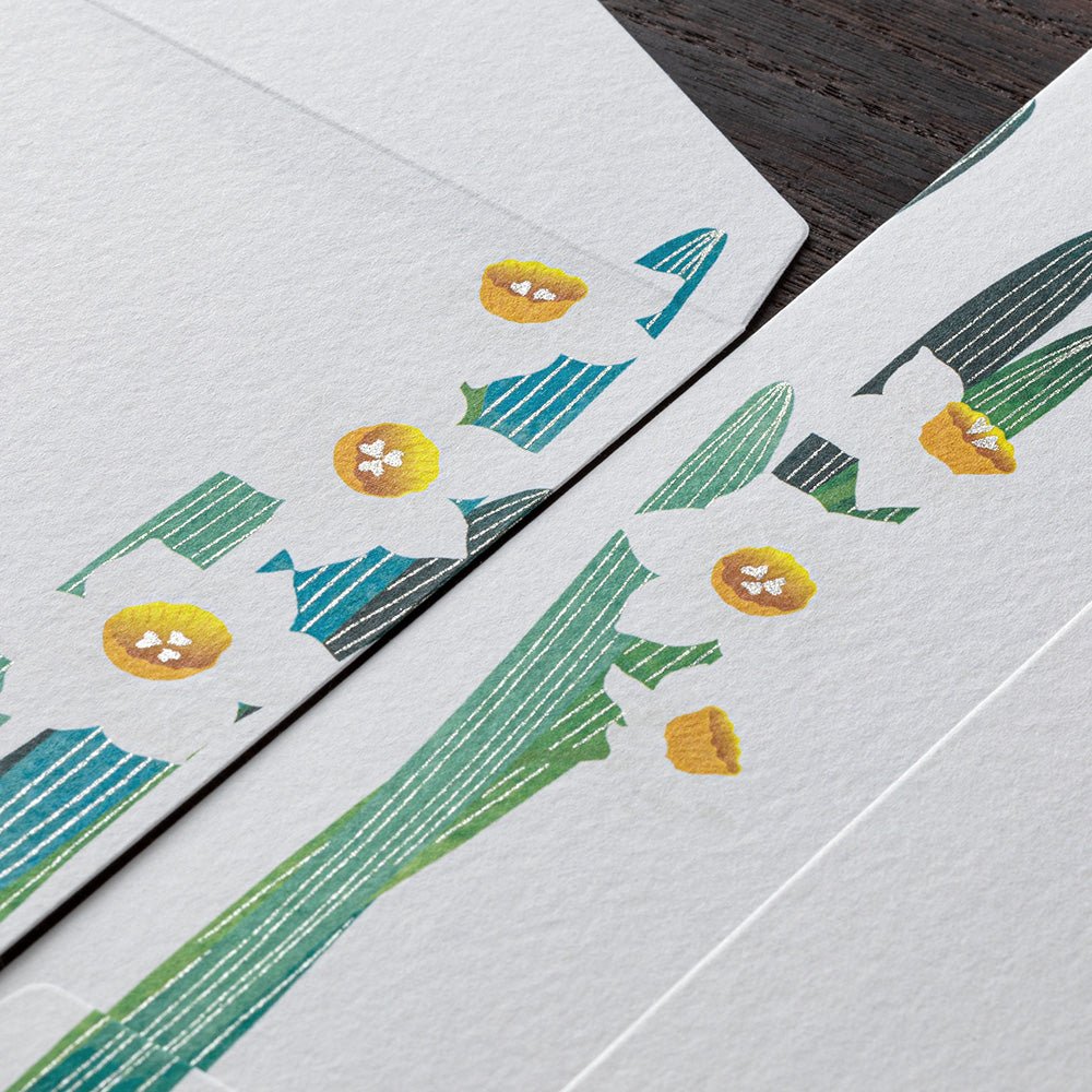 Enveloppes MIDORI Jonquille - 18.8 x 9 cm - Illustré - 4902805871464