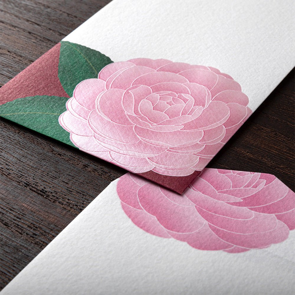 Enveloppes MIDORI washi - 188 x 90 mm - Camelia Otome - 4902805810036