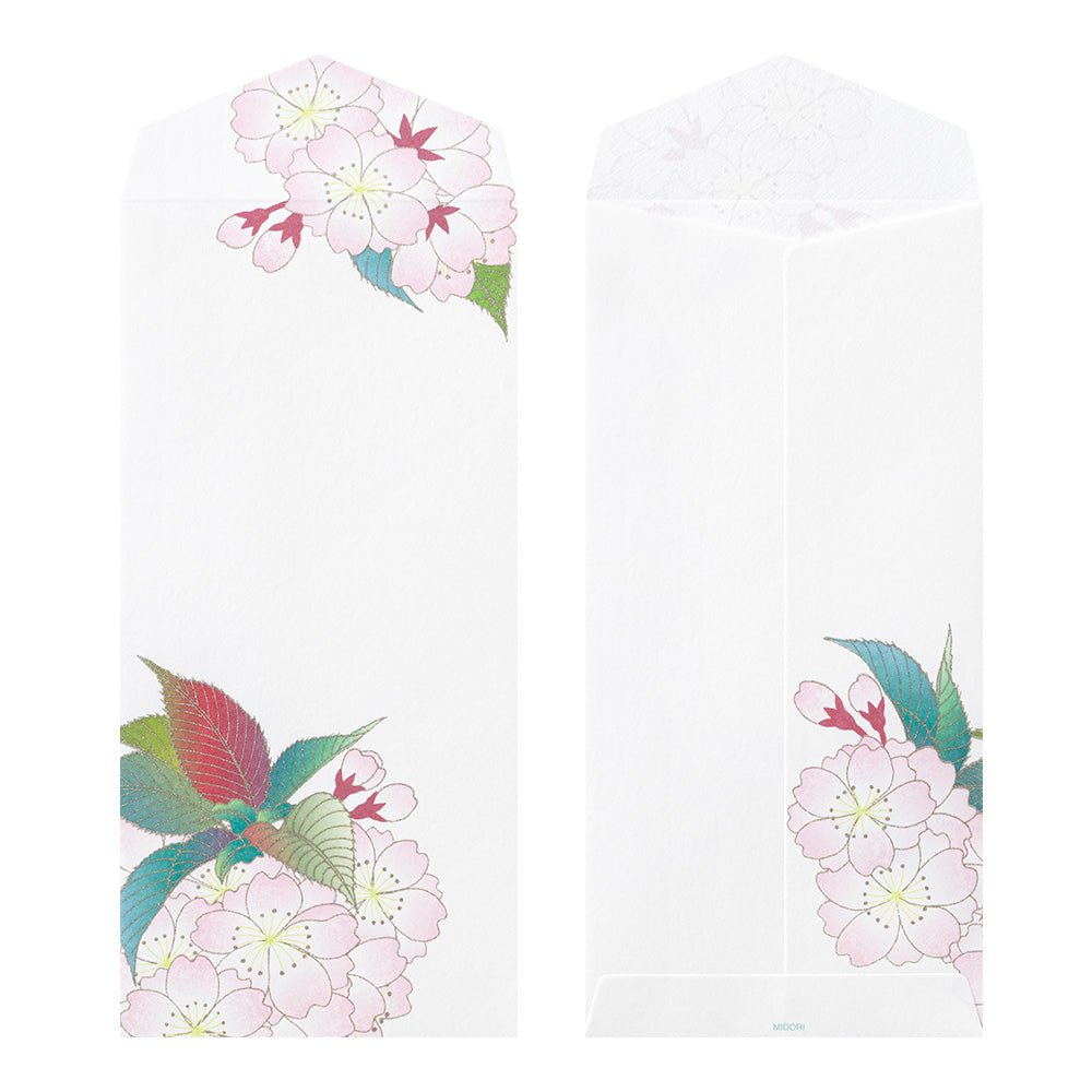 Enveloppes MIDORI washi - 188 x 90 mm - Cerisier - 4902805871624