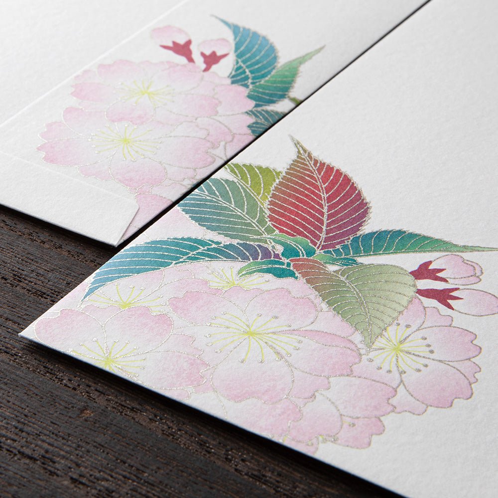 Enveloppes MIDORI washi - 188 x 90 mm - Cerisier - 4902805871624