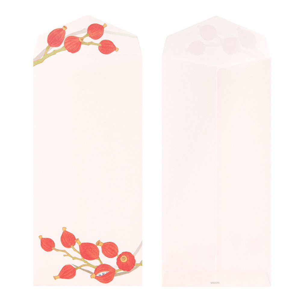 Enveloppes MIDORI washi - 188 x 90 mm - Couronne d’Automne - 4902805871785