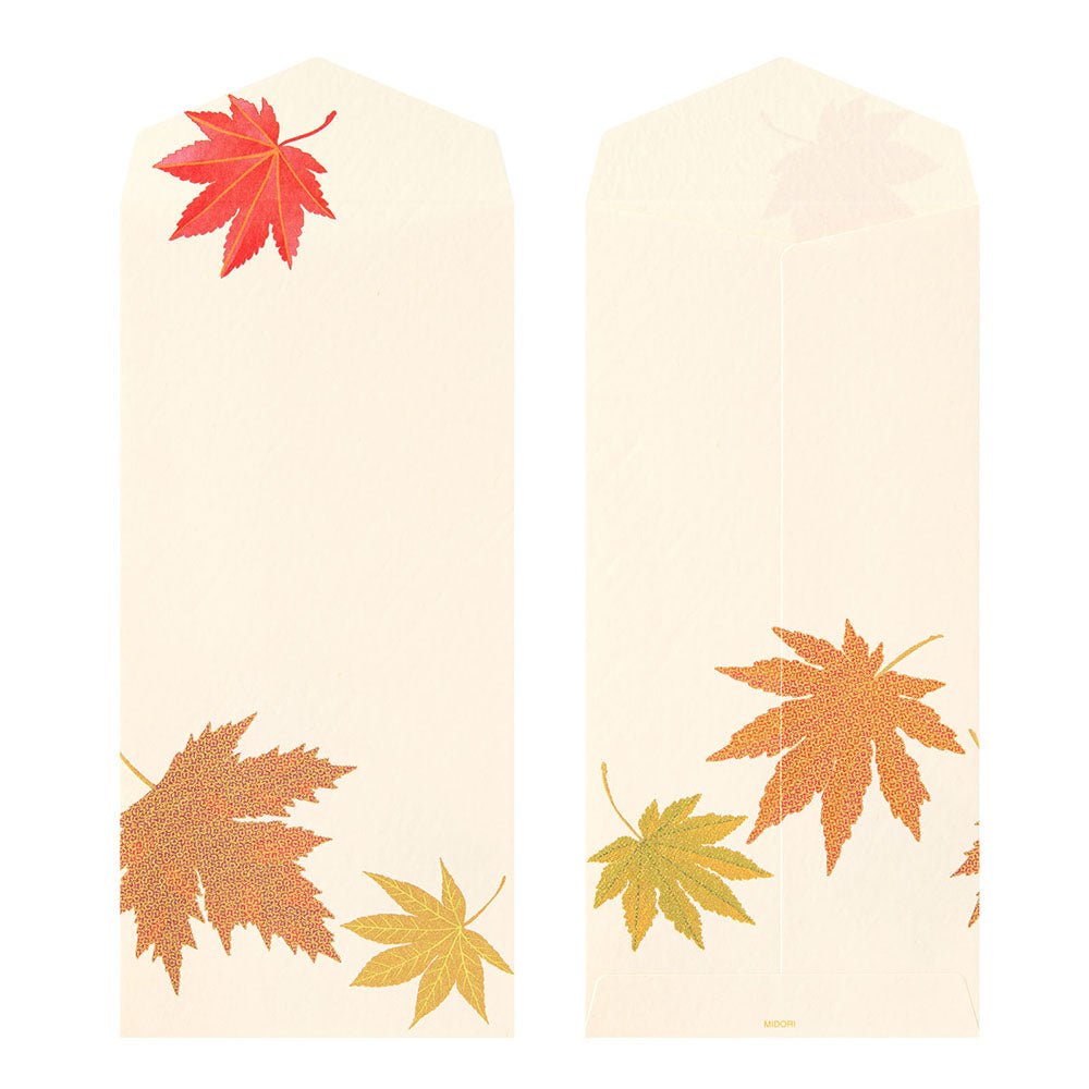 Enveloppes MIDORI washi - 188 x 90 mm - Feuilles d'Automne - 4902805871822
