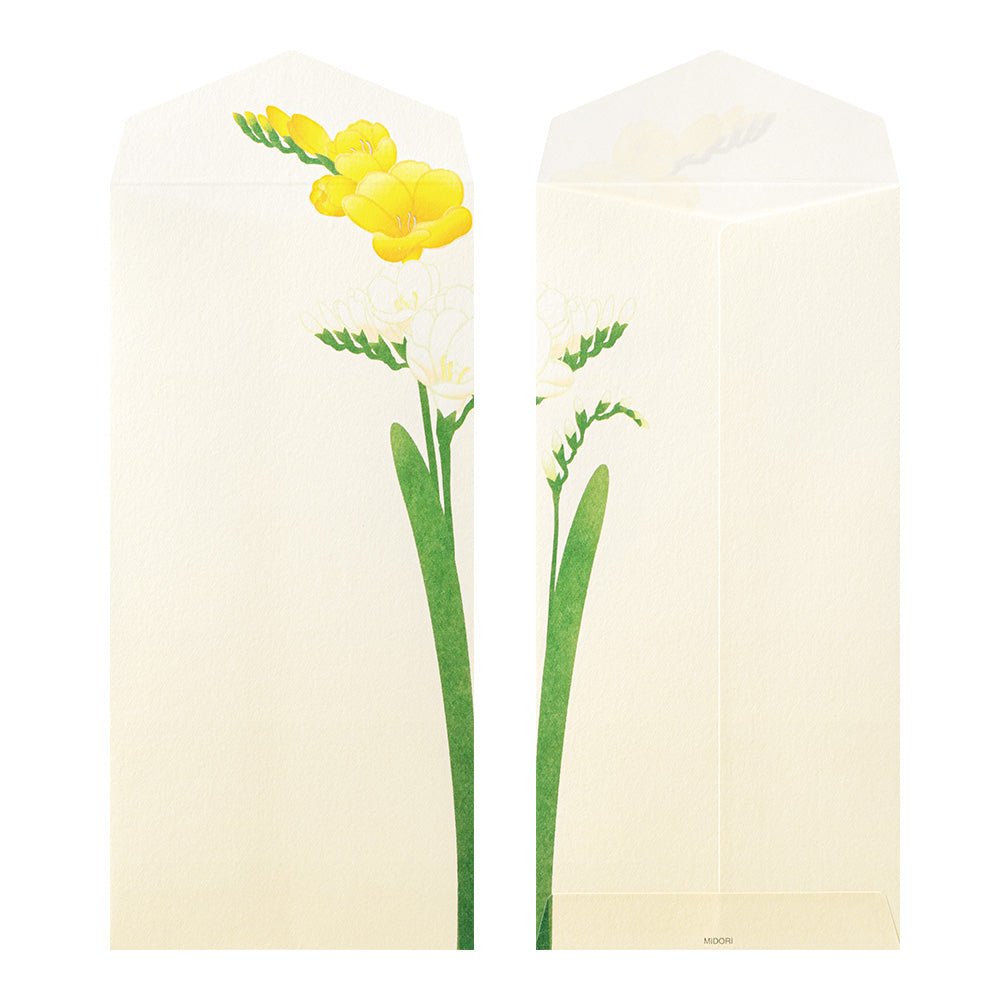 Enveloppes MIDORI washi - 188 x 90 mm - Fleurs de Printemps - 4902805871587