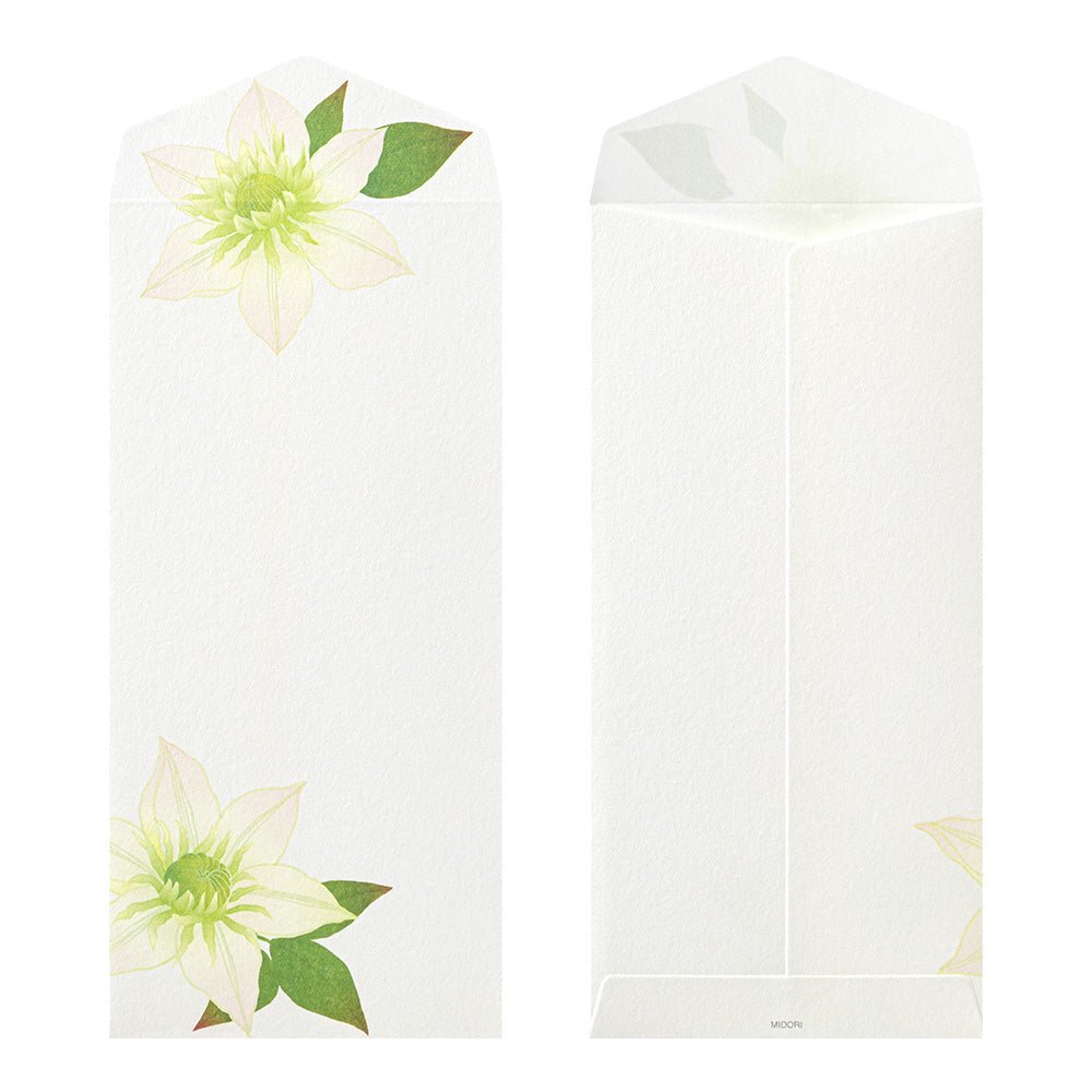 Enveloppes MIDORI washi - 188 x 90 mm - Fleurs d'Été - 4902805871709