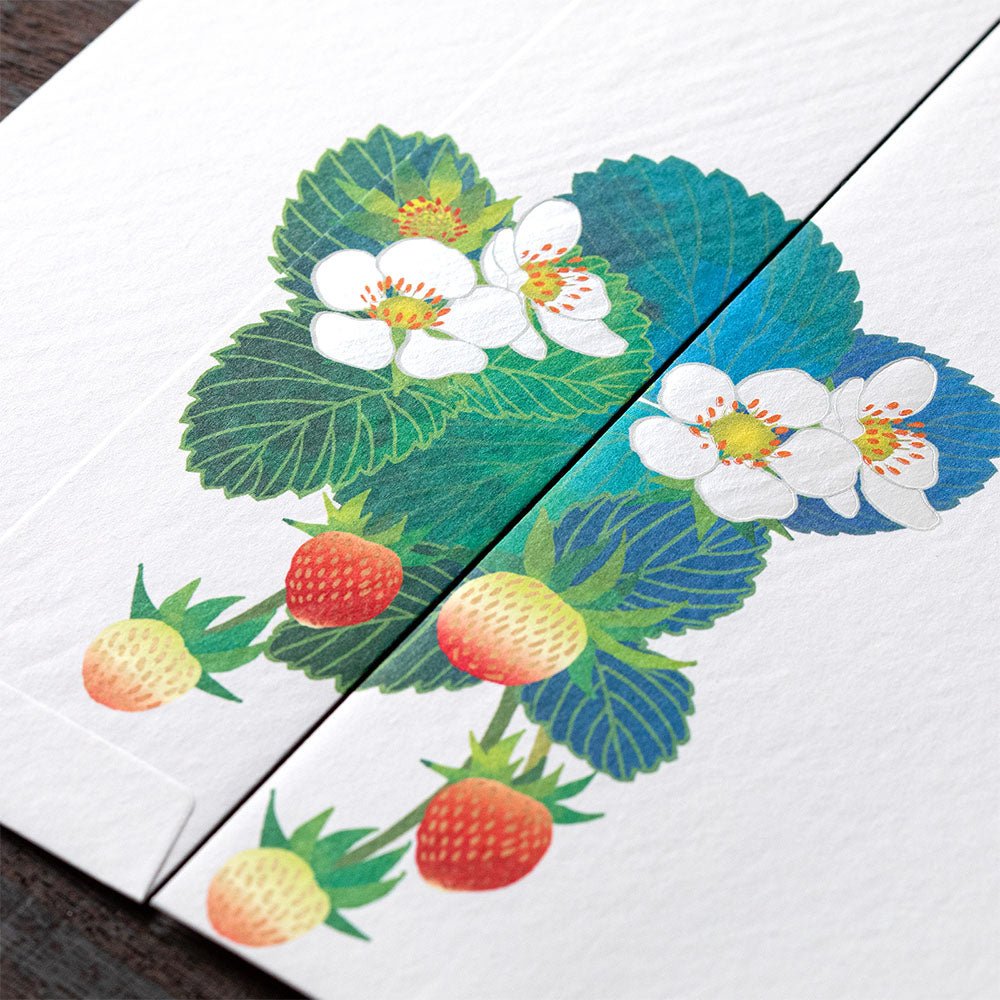 Enveloppes MIDORI washi - 188 x 90 mm - Fraisier - 