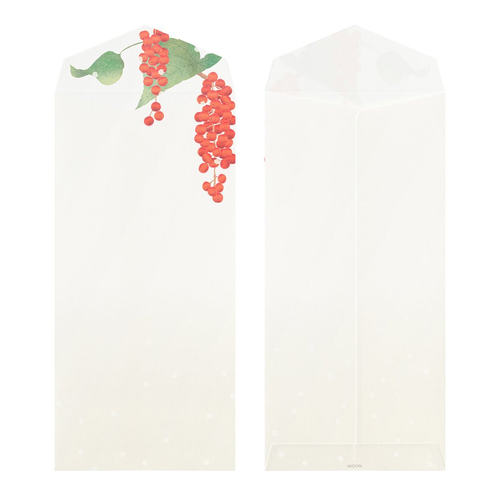 Enveloppes MIDORI washi - 188 x 90 mm - Fruits d'Hiver - 4902805810012