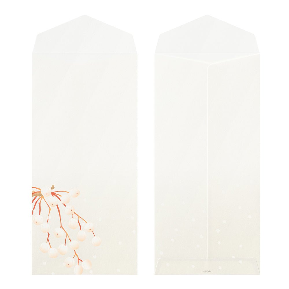 Enveloppes MIDORI washi - 188 x 90 mm - Fruits d'Hiver - 4902805810012