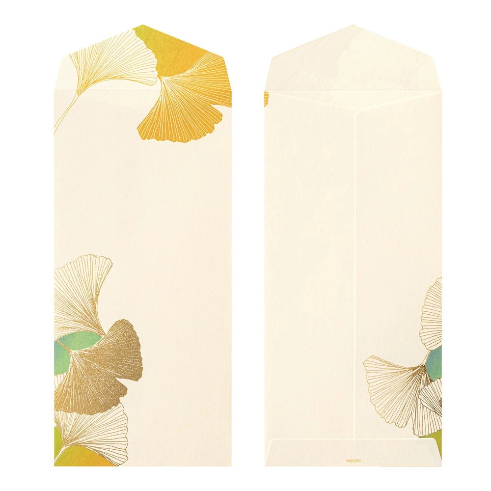 Enveloppes MIDORI washi - 188 x 90 mm - Ginkgo - 4902805810364