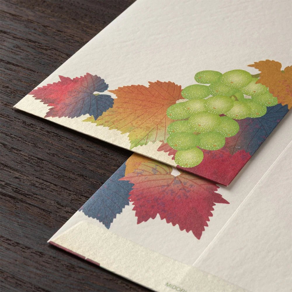 Enveloppes MIDORI washi - 188 x 90 mm - Grappes de raisin - 4902805810401