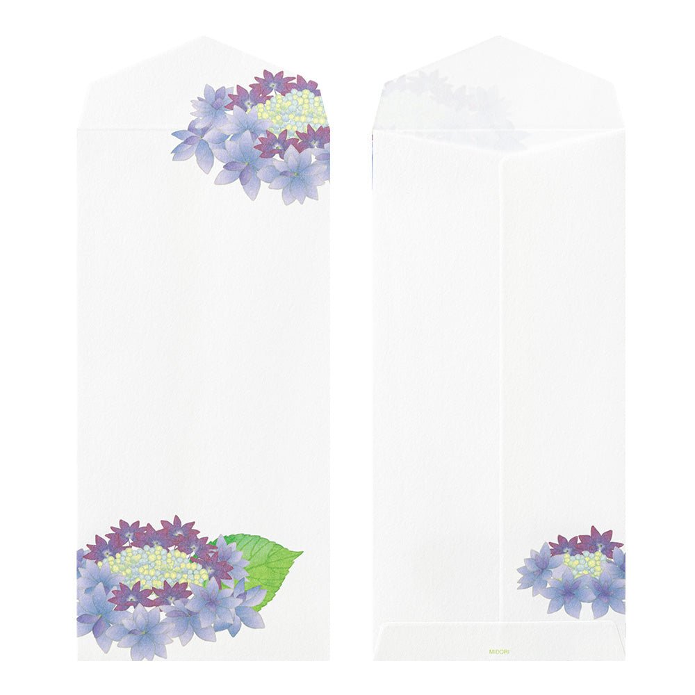 Enveloppes MIDORI washi - 188 x 90 mm - Hortensia - 