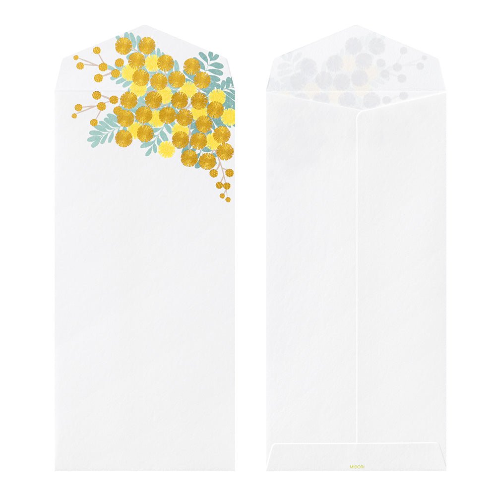 Enveloppes MIDORI washi - 188 x 90 mm - Mimosa - 4902805871600