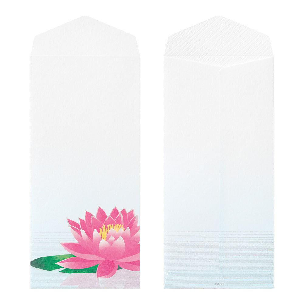 Enveloppes MIDORI washi - 188 x 90 mm - Nénuphar - 4902805871761
