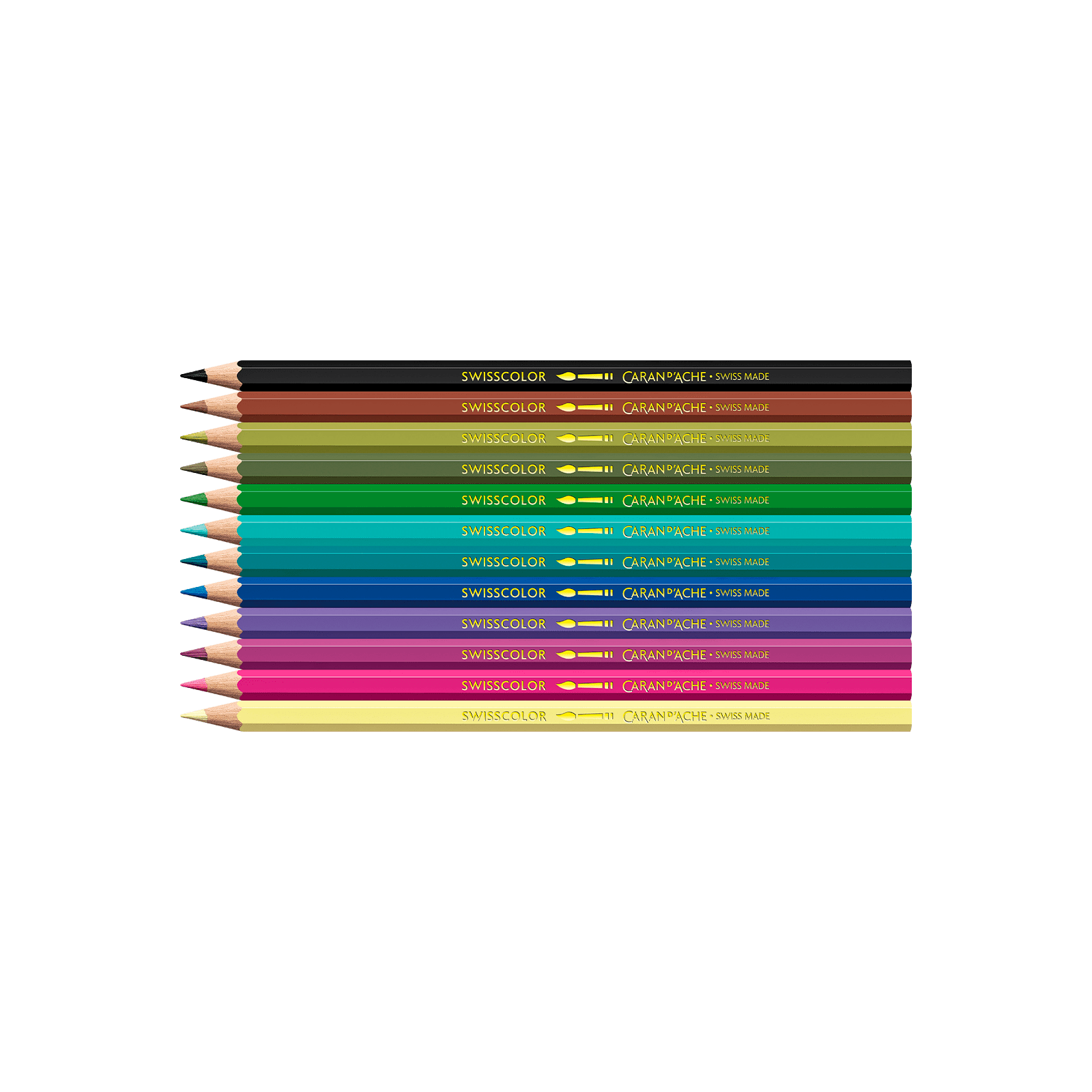 Crayons de couleur aquarellables SWISSCOLOR Aquarelle - Set 12 couleurs Kawaii Funny Monsters - CARAN D'ACHE