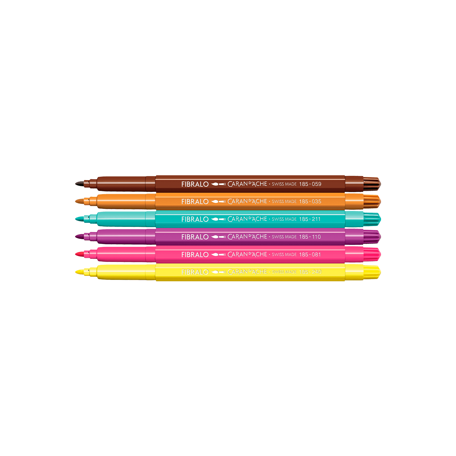 Feutres aquarellables FIBRALO - Set 6 couleurs Kawaii Candy World - CARAN D'ACHE